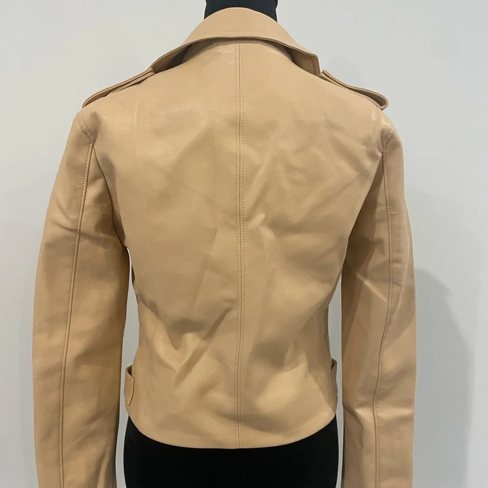 NWT Blank NYC Moto Semi-Fit Jacket In Head To Toe Tan XS - Picture 10 of 14